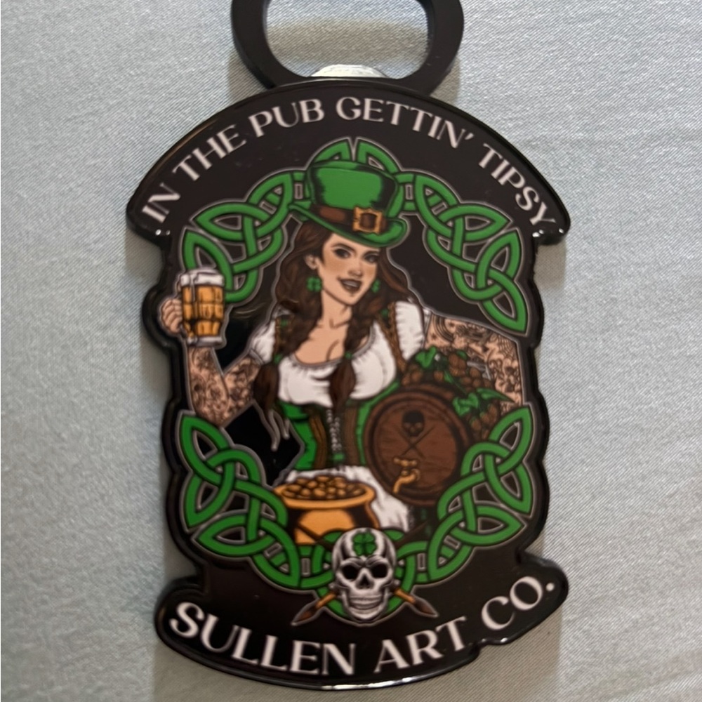 Sullen Art Co. Bottle Opener with Green and Black Design
